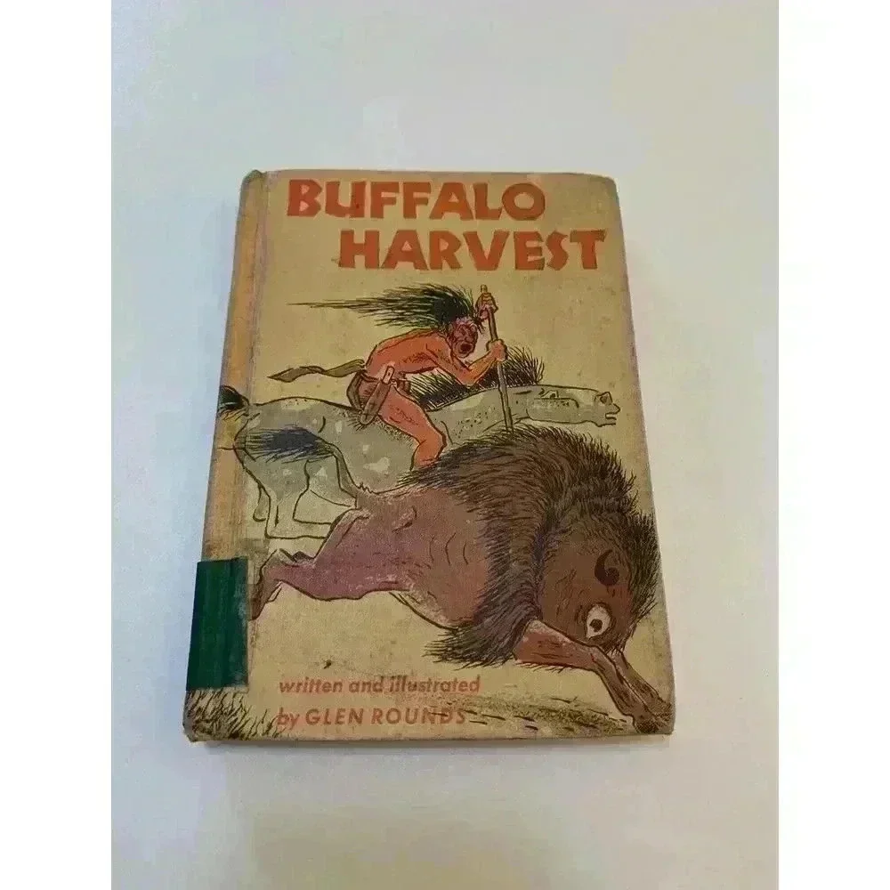 Vintage 1961 Buffalo Harvest Book First Cadmus Edition By Glen Rounds Special Ed